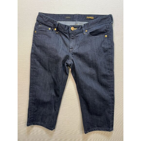 Express Womens Ultra Skinny Cropped Denim Jeans Size 8 Blue Denim Stretch Casual - Picture 6 of 13